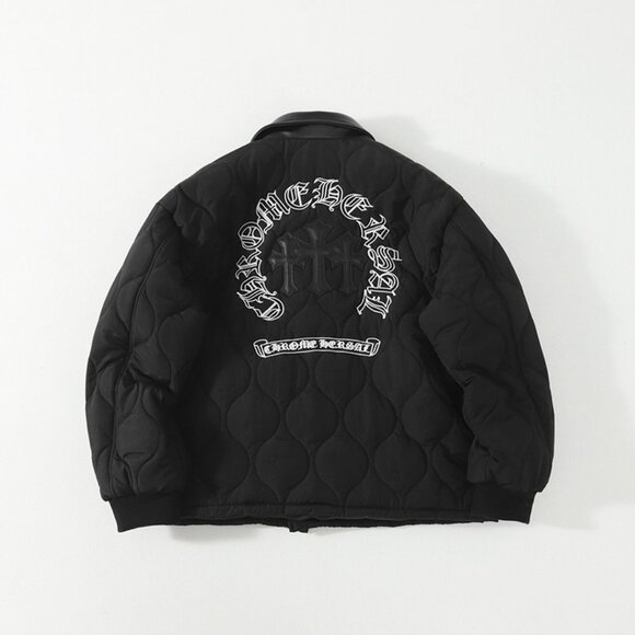 Chrome Hearts Dark Style Cross Embroidery Quilted Cotton Jacket - Picture 4 of 11